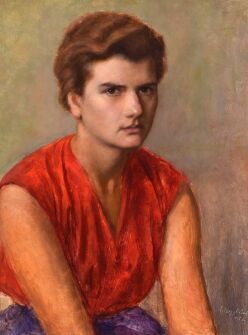 FÉLEGYHÁZI LÁSZLÓ  (1907-1986) - Lányportré (Szűcs Magdolna), 1952