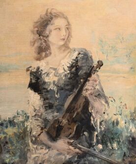 NÁRAY AURÉL  (1883-1948) - Lány hegedűvel